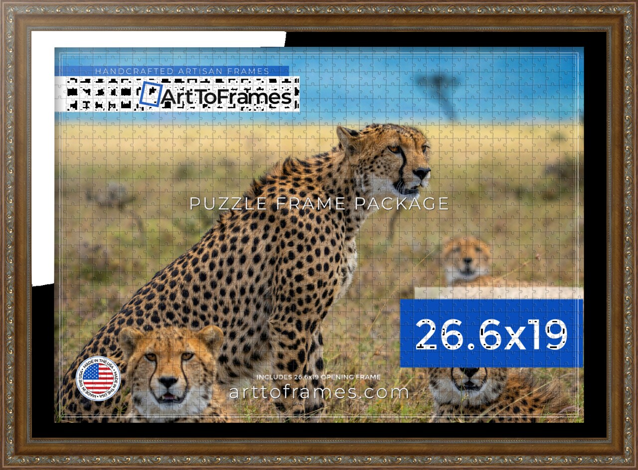 ArtToFrames 26.6x19 INCH / 68x48 CM Puzzle Frame for 1000 piece Puzzles.This 1.25 Inch Custom Wood Frame for Puzzles Comes with Economy Acrylic, Available in Multiple Colors